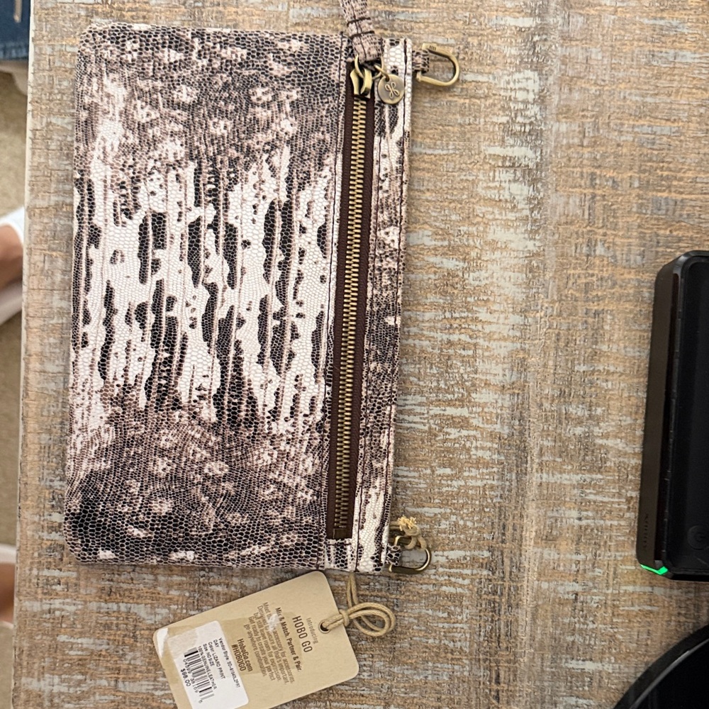 HOBO Snake-Print Wristlet Clutch NWT